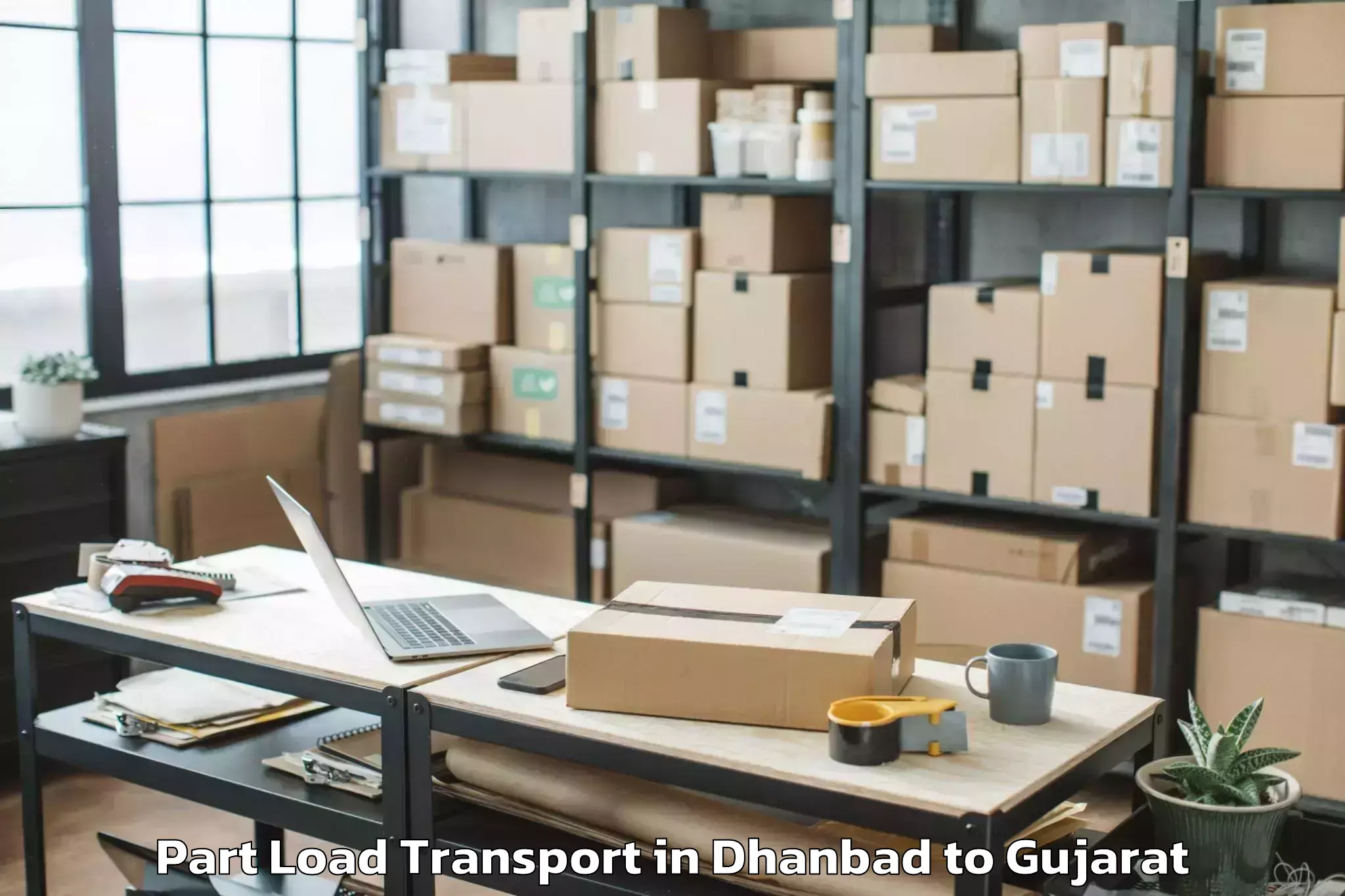 Reliable Dhanbad to Abrama Part Load Transport